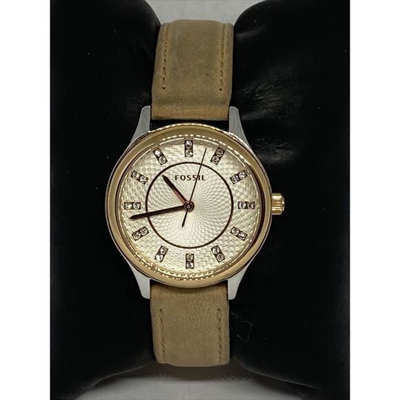 Fossil BQ1576 Womens Beige Leather Analog Beige Dial Quartz Genuine Watch HK1141 - Picture 3 of 12
